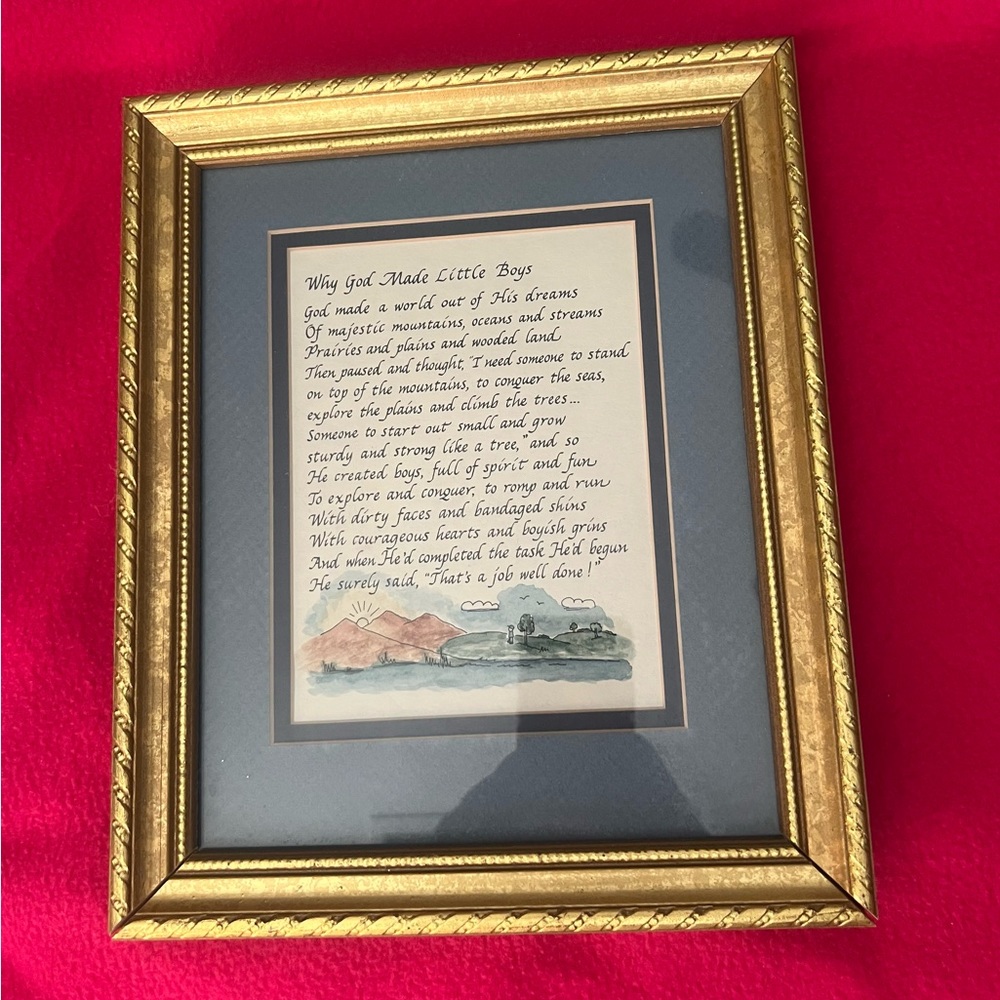 Why God Made Boys Framed Poem